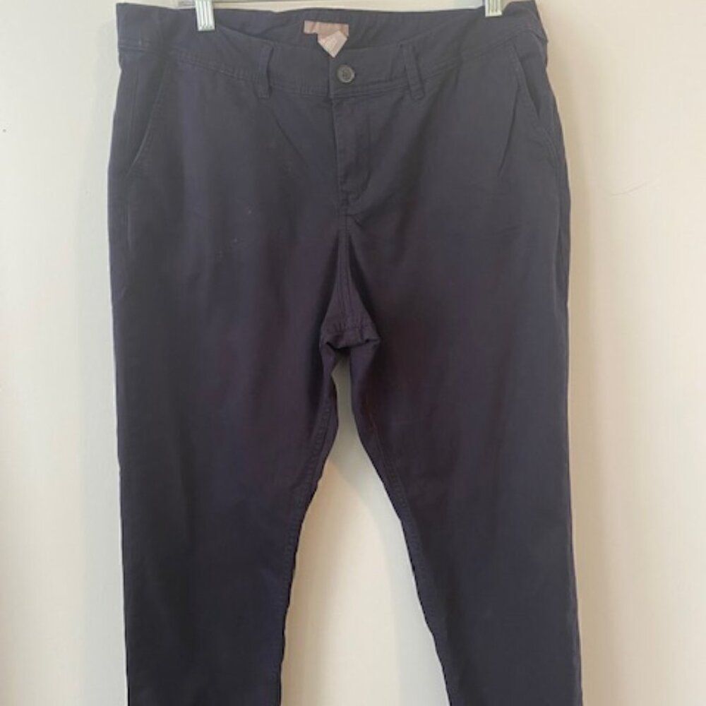 H&M Navy Khaki Straight ankle pants with cuff, size 16